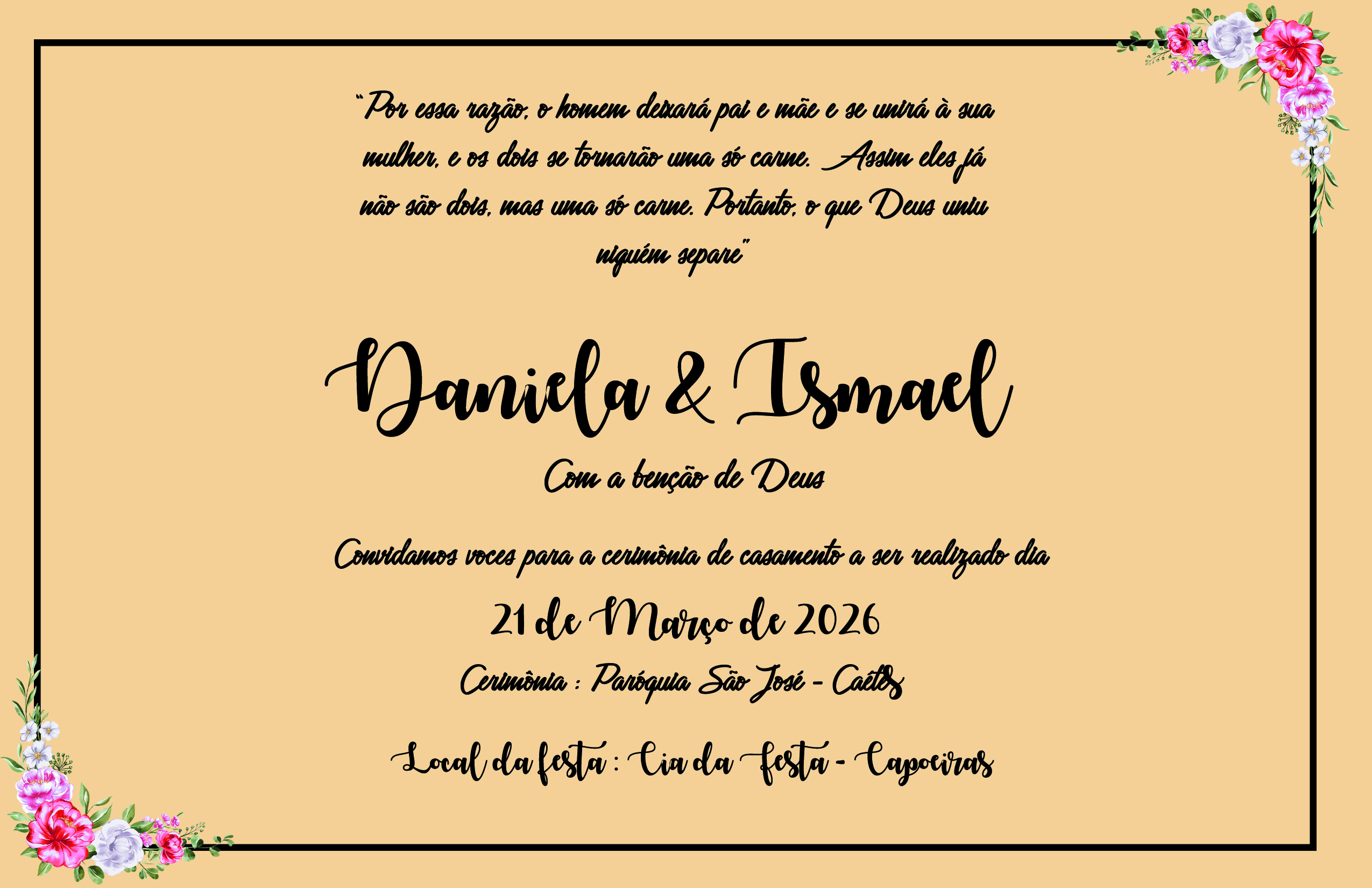 convite de casamento