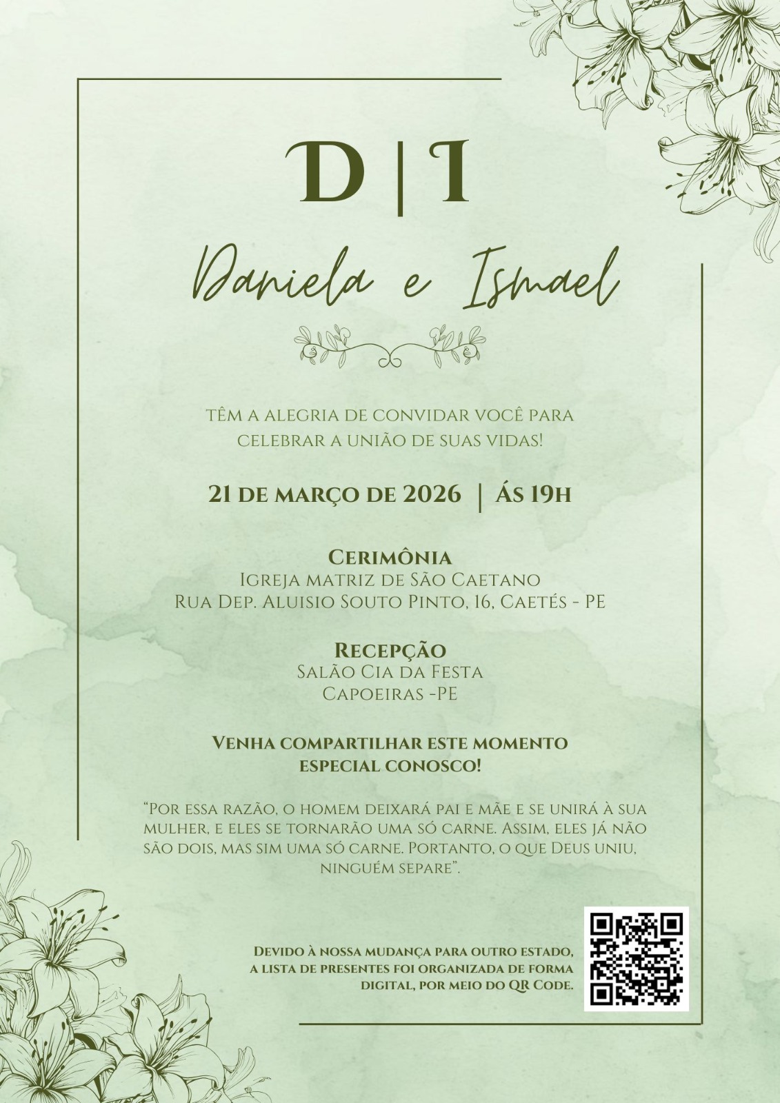 convite de casamento